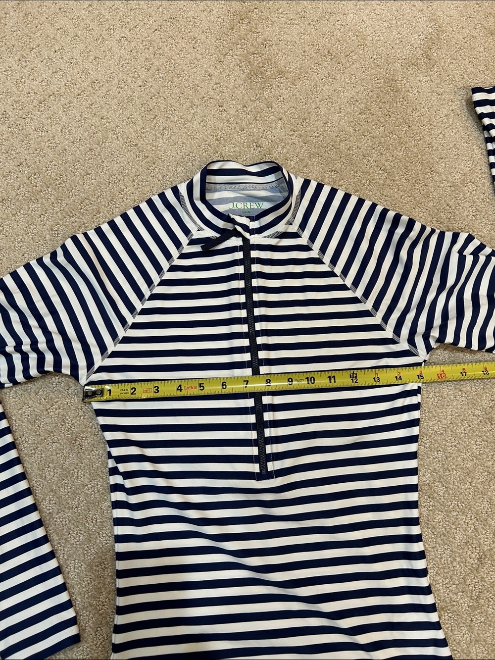 J. Crew Long-sleeve rash guard in stripe M - Picture 6 of 8
